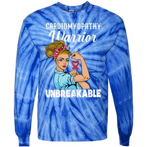 Cardiomyopathy Warrior Unbreakable Gift Tie-Dye Long Sleeve Shirt