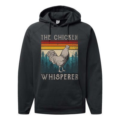 Chicken Whisperer Vintage Retro Chicken Farmer Performance Fleece Hoodie