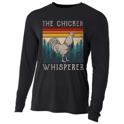 Chicken Whisperer Vintage Retro Chicken Farmer Cooling Performance Long Sleeve Crew