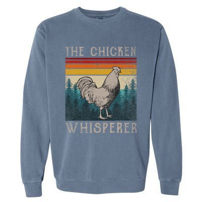 Chicken Whisperer Vintage Retro Chicken Farmer Garment-Dyed Sweatshirt