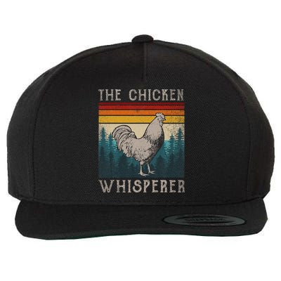 Chicken Whisperer Vintage Retro Chicken Farmer Wool Snapback Cap