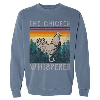 Chicken Whisperer Vintage Retro Chicken Farmer Garment-Dyed Sweatshirt