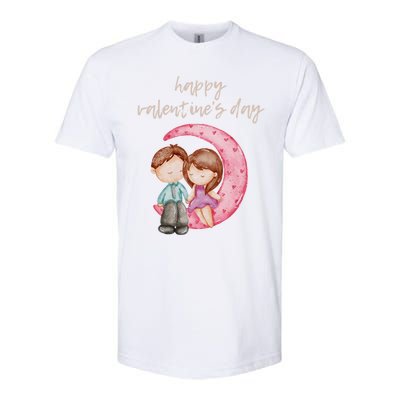 Cute Watercolor Valentine's Day Happy Love Day For Couples Cool Gift Softstyle® CVC T-Shirt