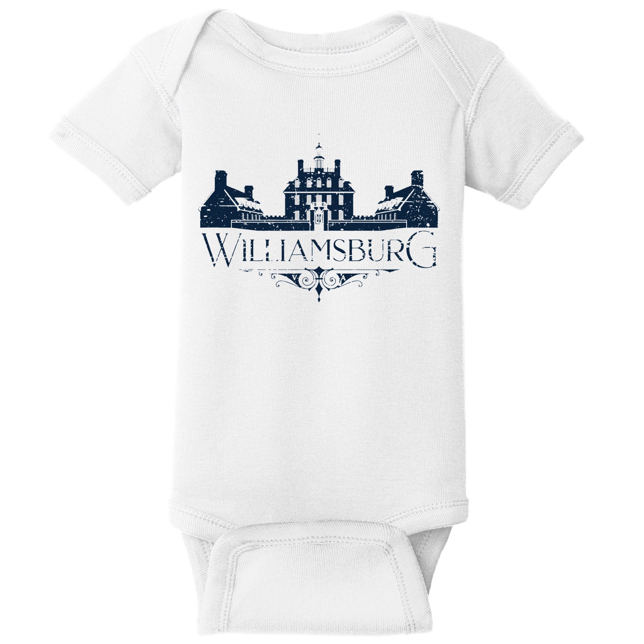 Colonial Williamsburg Virginia Vintage Distressed Style Baby Bodysuit