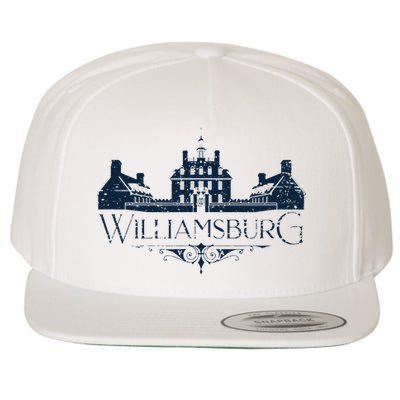 Colonial Williamsburg Virginia Vintage Distressed Style Wool Snapback Cap