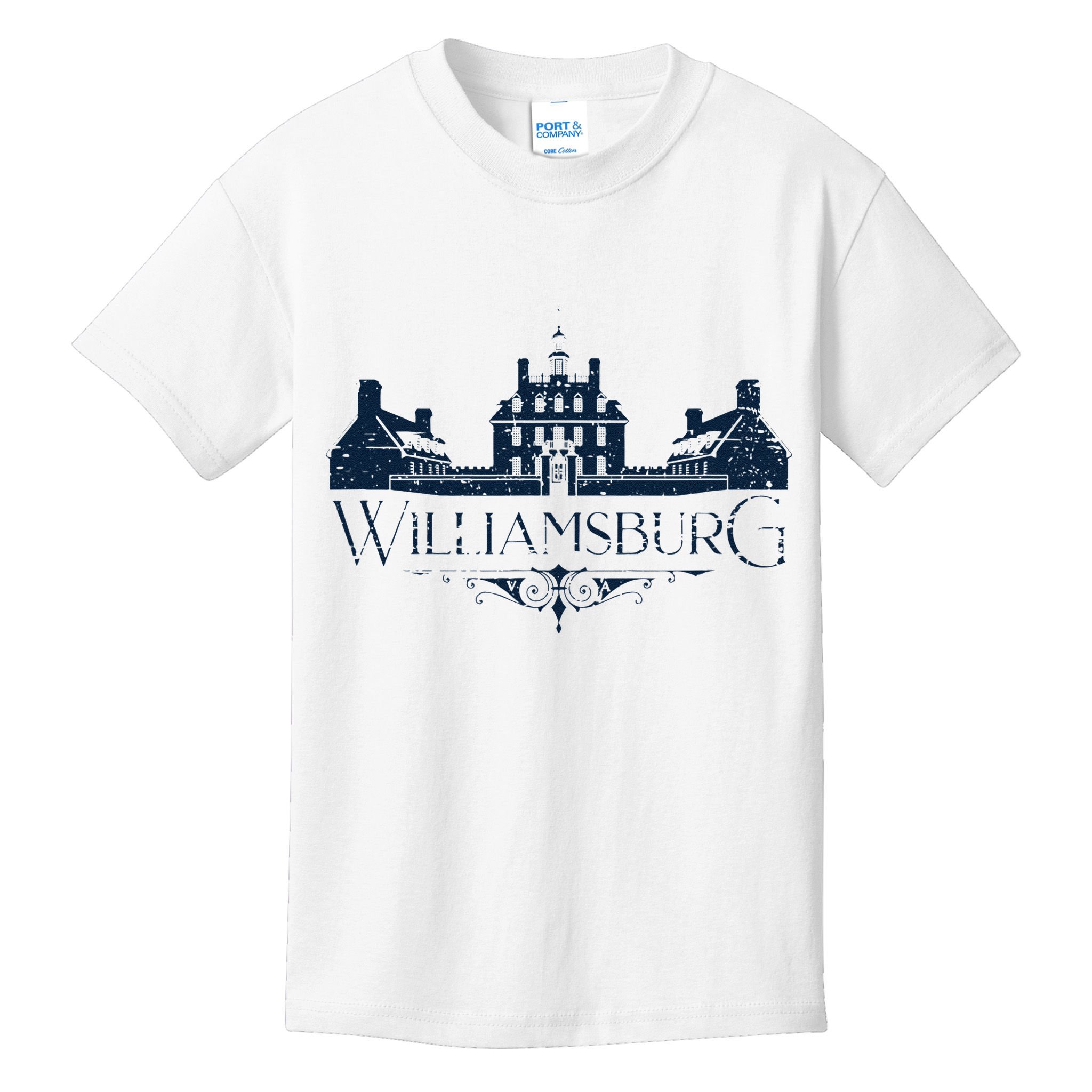 Colonial Williamsburg Virginia Vintage Distressed Style Kids T-Shirt