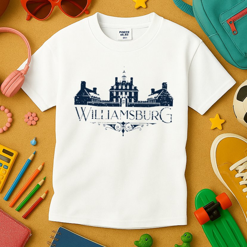 Colonial Williamsburg Virginia Vintage Distressed Style Kids T-Shirt