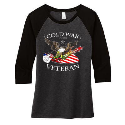 Cold War Veteran Women's Tri-Blend 3/4-Sleeve Raglan Shirt