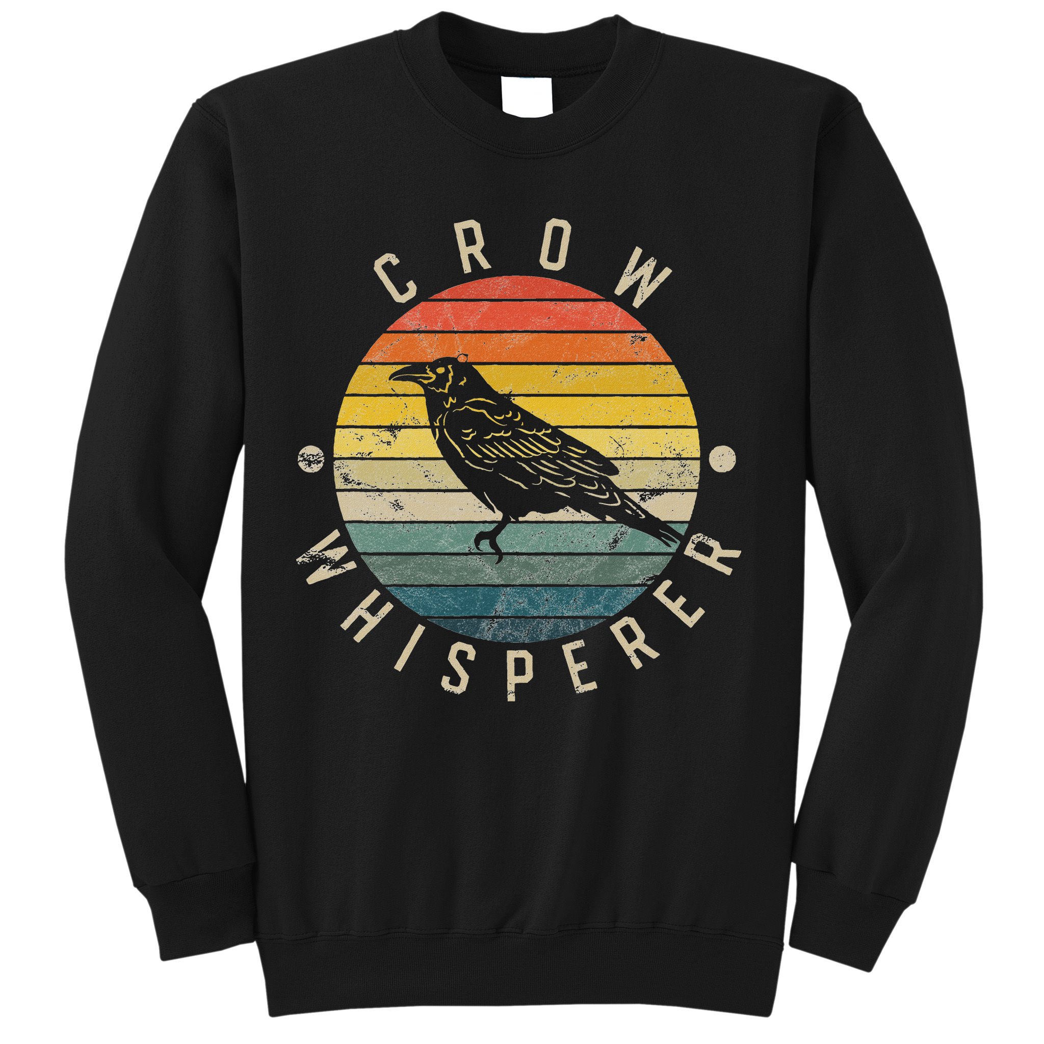 Crow Whisperer Vintage Sunset Cute Raven Sweatshirt
