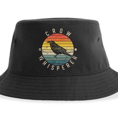 Crow Whisperer Vintage Sunset Cute Raven Sustainable Bucket Hat