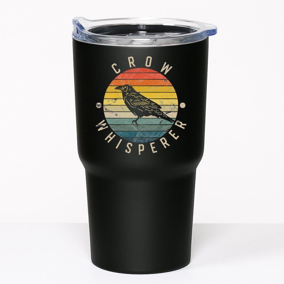 Crow Whisperer Vintage Sunset Cute Raven Tumbler