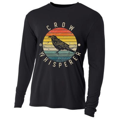 Crow Whisperer Vintage Sunset Cute Raven Cooling Performance Long Sleeve Crew