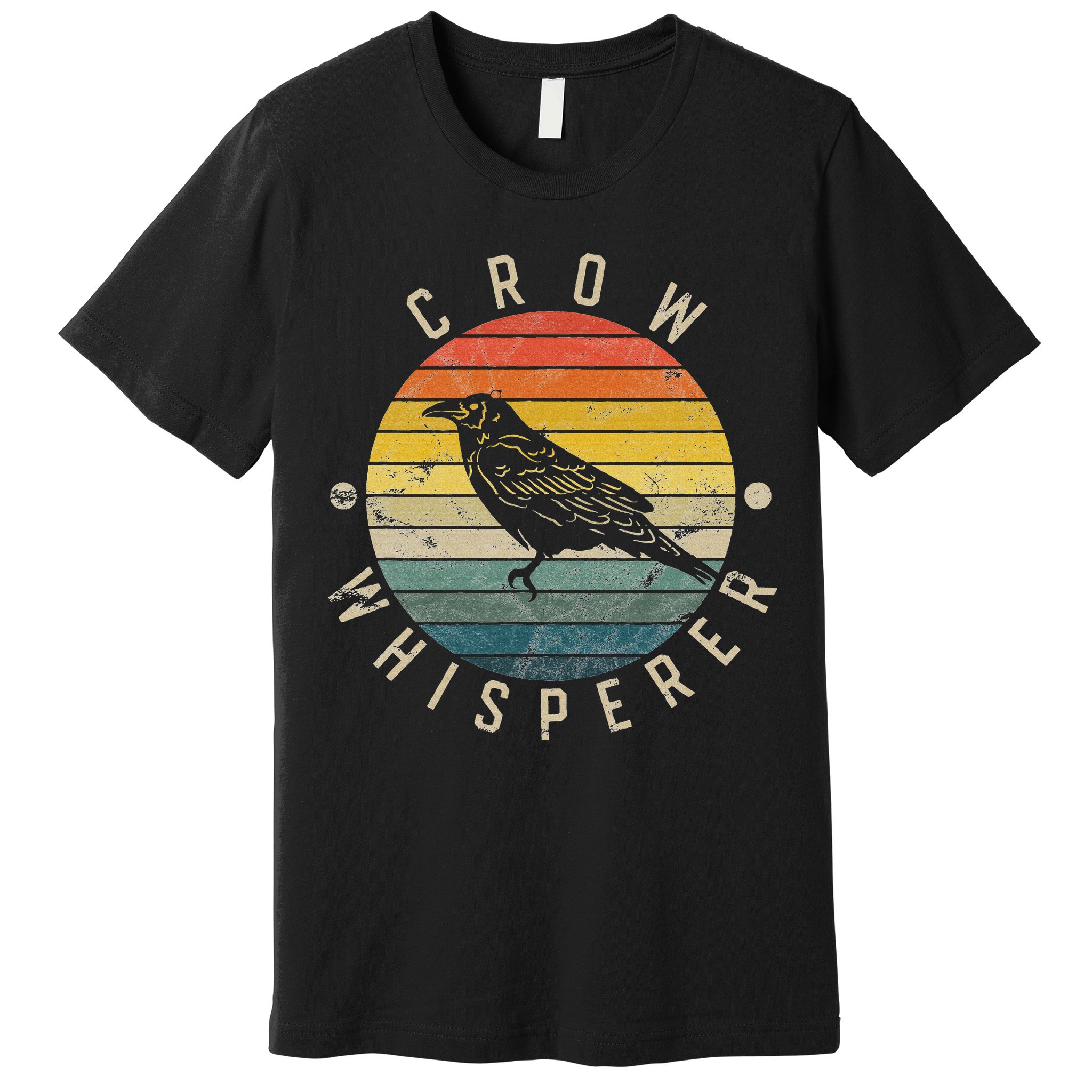 Crow Whisperer Vintage Sunset Cute Raven Premium T-Shirt