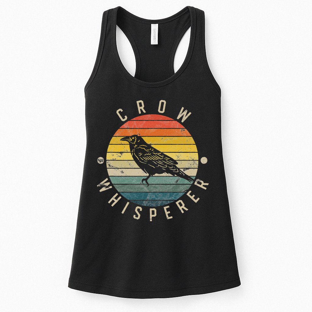 Crow Whisperer Vintage Sunset Cute Raven Womens Tank Top