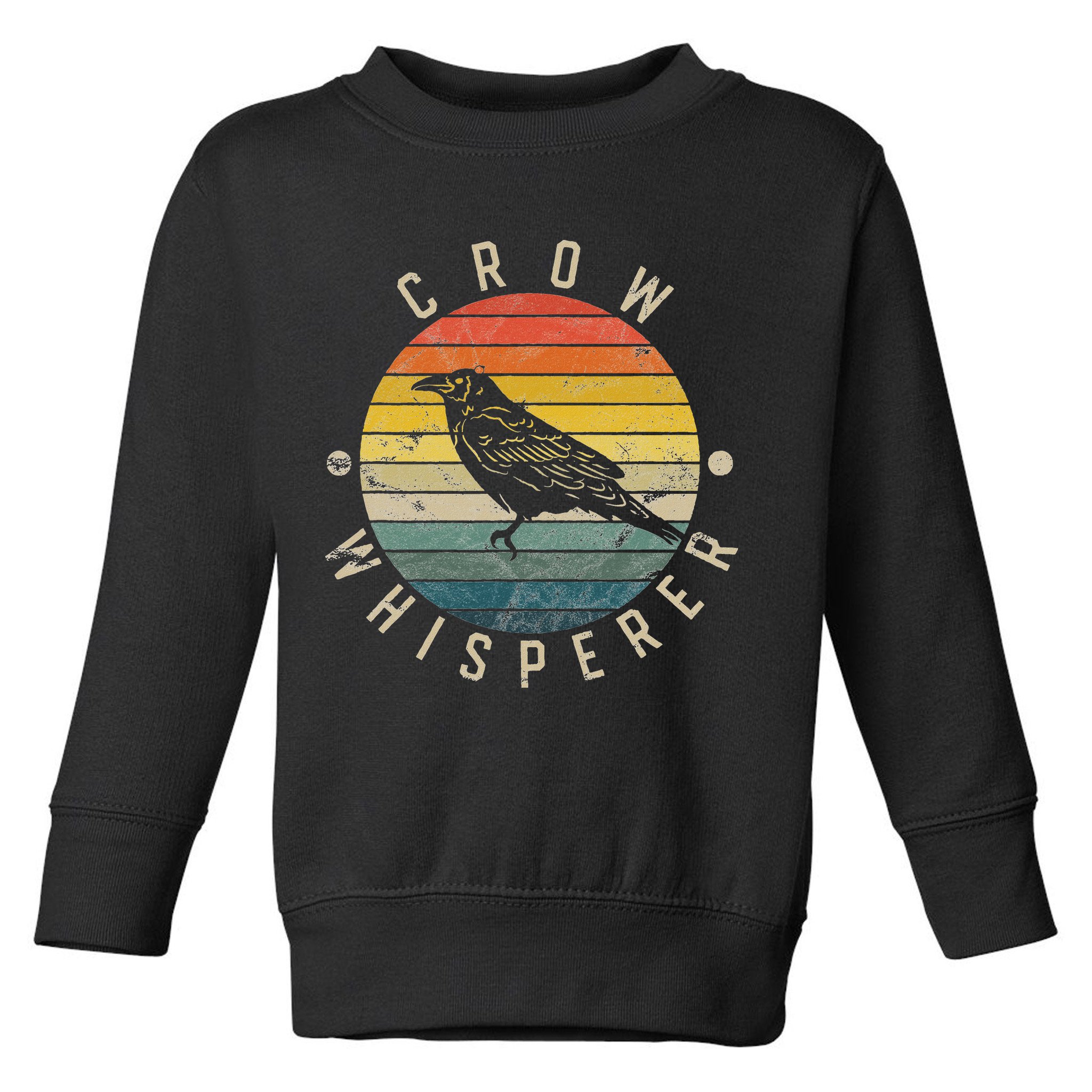 Crow Whisperer Vintage Sunset Cute Raven Toddler Sweatshirt