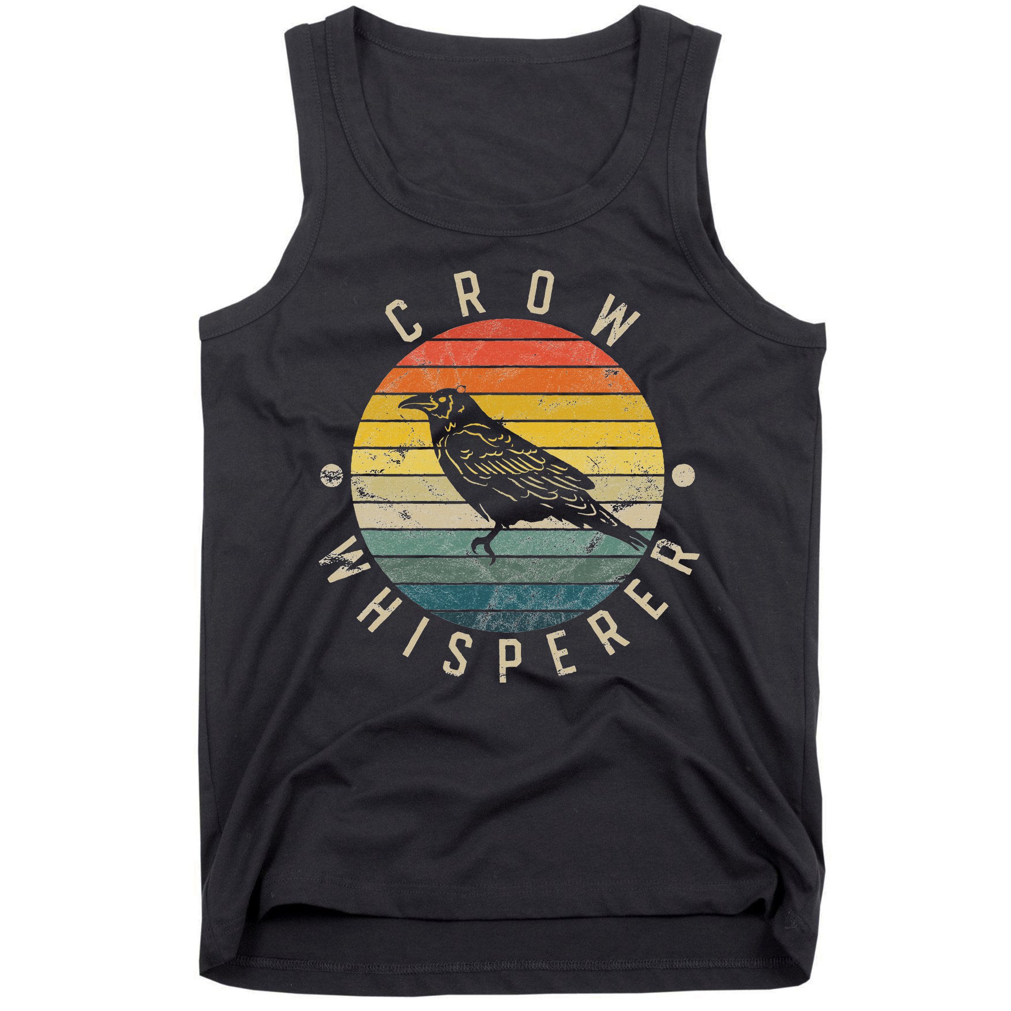 Crow Whisperer Vintage Sunset Cute Raven Tank Top