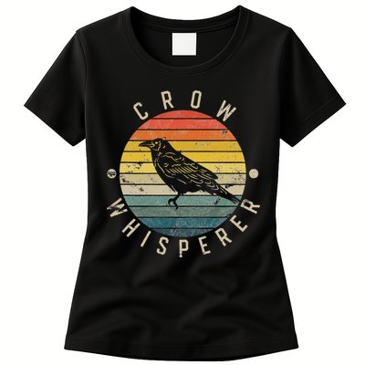 Crow Whisperer Vintage Sunset Cute Raven Womens T-Shirt