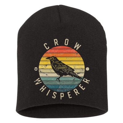Crow Whisperer Vintage Sunset Cute Raven Short Acrylic Beanie