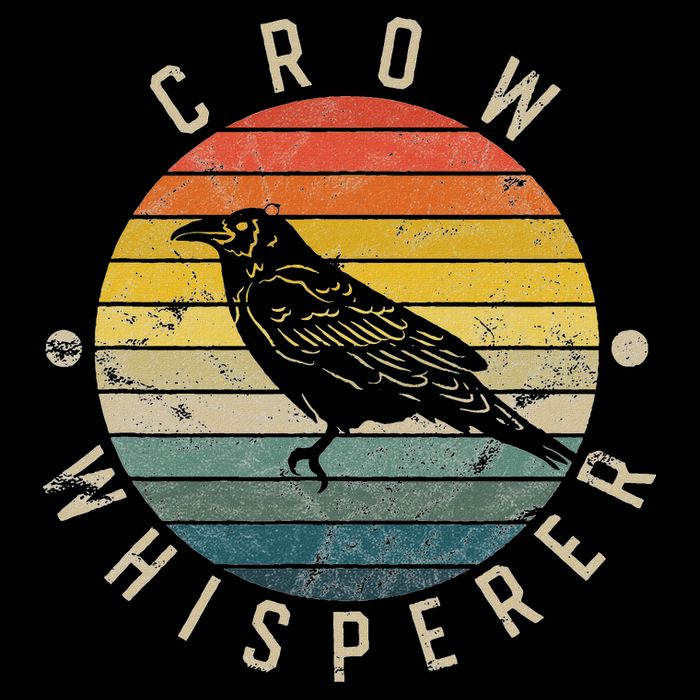 Crow Whisperer Vintage Sunset Cute Raven Kids T-Shirt