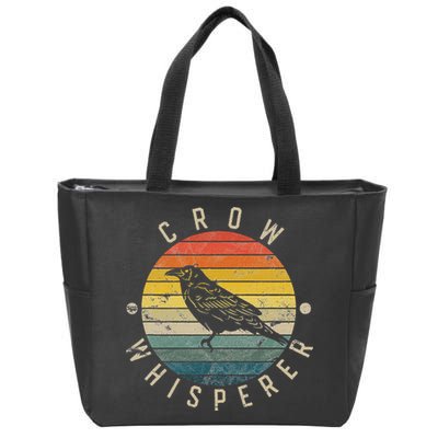 Crow Whisperer Vintage Sunset Cute Raven Zip Tote Bag