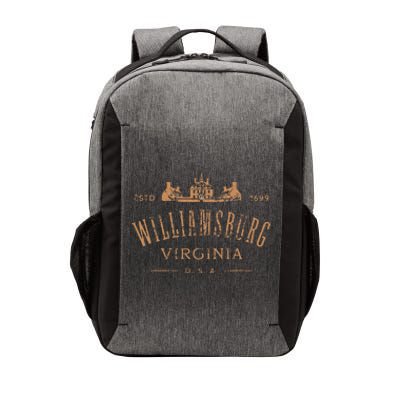 Colonial Williamsburg Virginia Vintage Distressed Style Vector Backpack