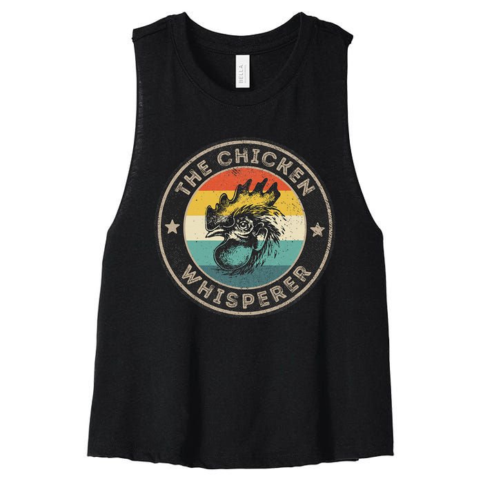 Chicken Whisperer Vintage Retro Chickens Farmer Women's Racerback Cropped Tank