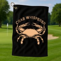 Crab Whisperer Vintage Crabbing Hunting Fishing Crabs Golf Towel