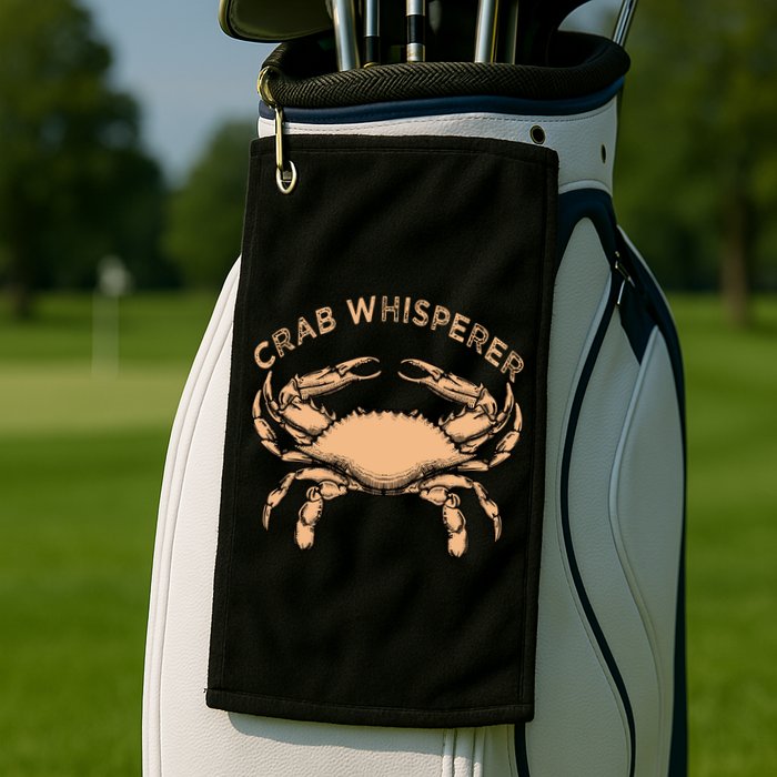 Crab Whisperer Vintage Crabbing Hunting Fishing Crabs Golf Towel