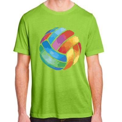 Colorful Watercolor Vollyball Adult ChromaSoft Performance T-Shirt