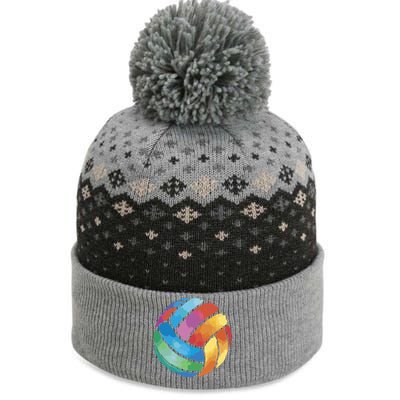 Colorful Watercolor Vollyball The Baniff Cuffed Pom Beanie