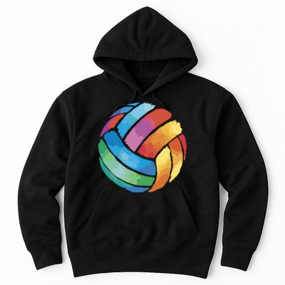 Colorful Watercolor Vollyball Hoodie