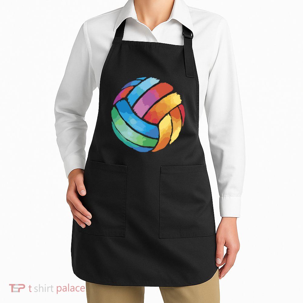 Colorful Watercolor Vollyball Apron