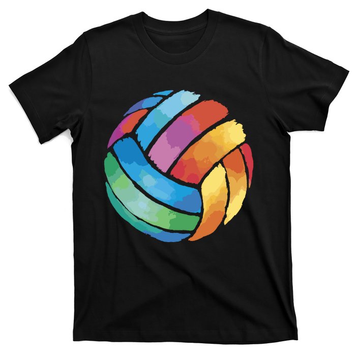 Colorful Watercolor Vollyball T-Shirt