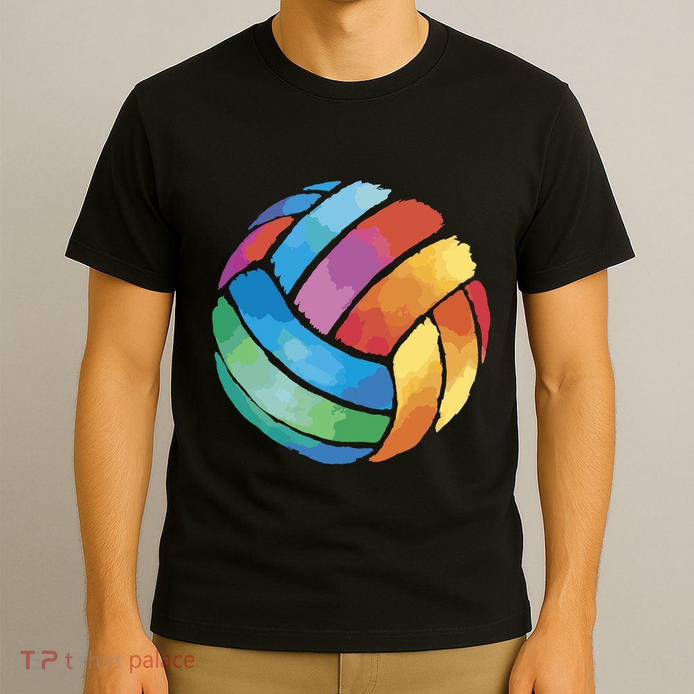 Colorful Watercolor Vollyball T-Shirt