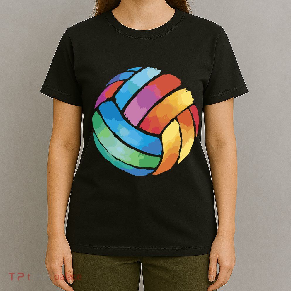 Colorful Watercolor Vollyball T-Shirt