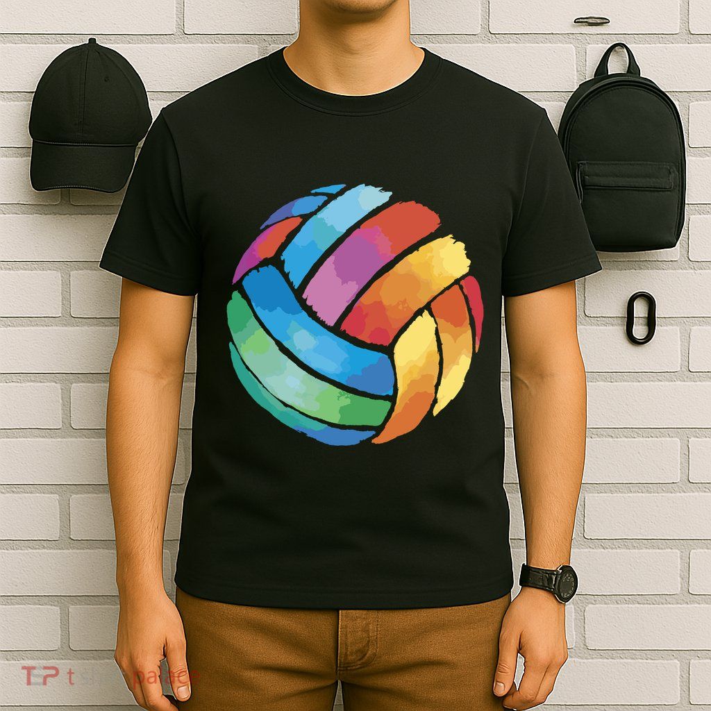 Colorful Watercolor Vollyball T-Shirt