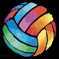 Colorful Watercolor Vollyball T-Shirt