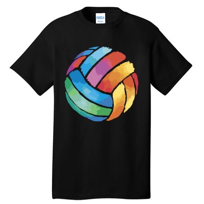 Colorful Watercolor Vollyball Tall T-Shirt