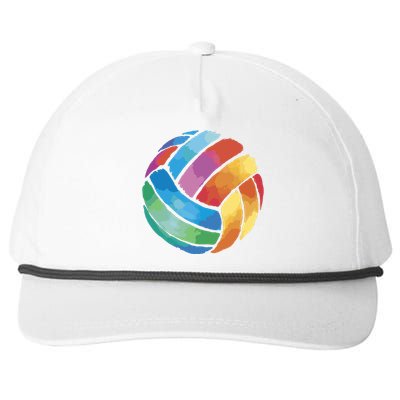 Colorful Watercolor Vollyball Snapback Five-Panel Rope Hat