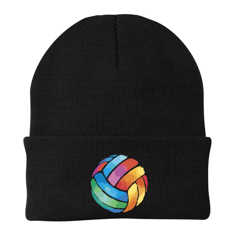 Colorful Watercolor Vollyball Beanie