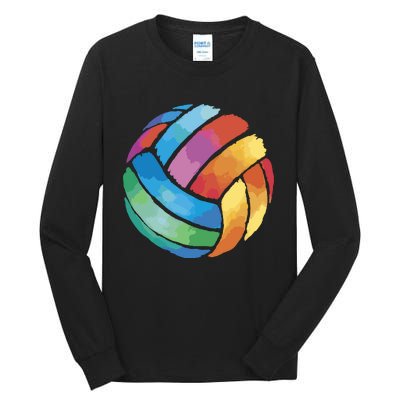 Colorful Watercolor Vollyball Tall Long Sleeve T-Shirt