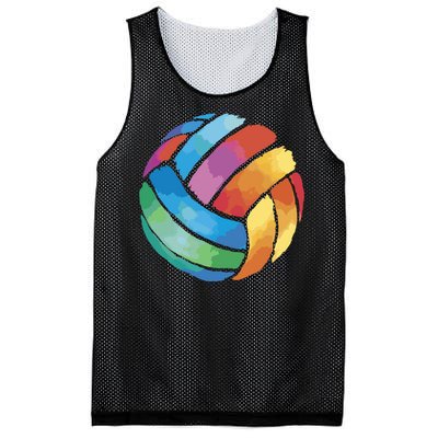 Colorful Watercolor Vollyball Mesh Reversible Basketball Jersey Tank