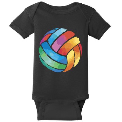 Colorful Watercolor Vollyball Baby Bodysuit