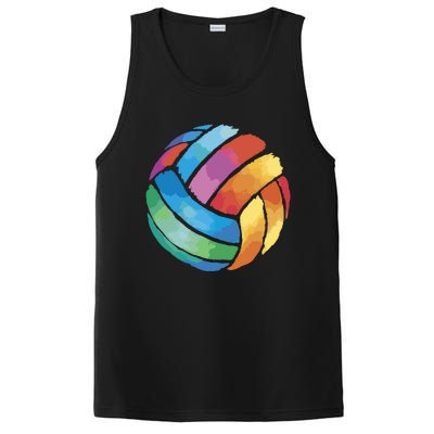 Colorful Watercolor Vollyball PosiCharge Competitor Tank