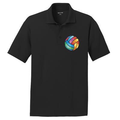 Colorful Watercolor Vollyball PosiCharge RacerMesh Polo