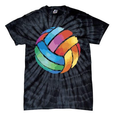 Colorful Watercolor Vollyball Tie-Dye T-Shirt