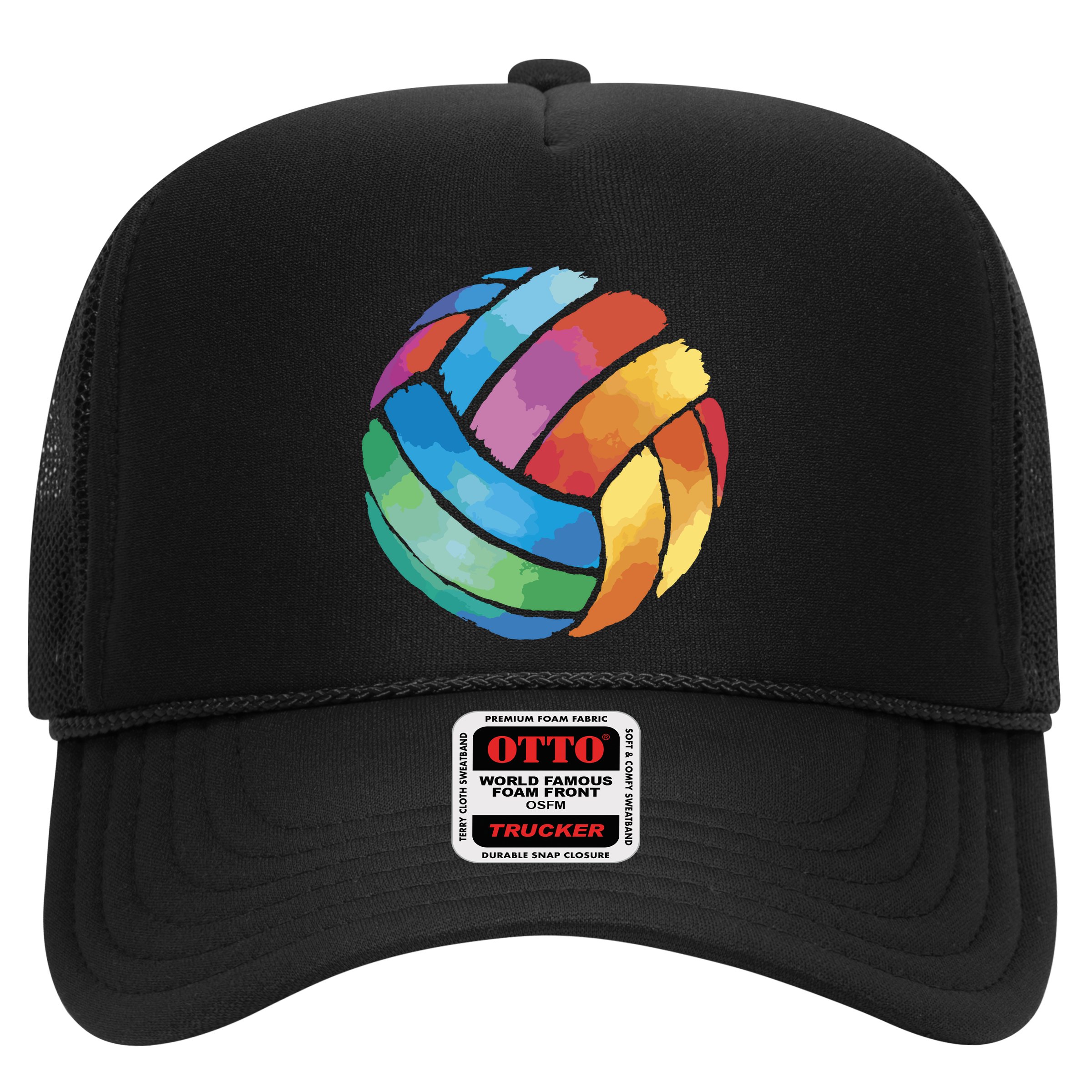 Colorful Watercolor Vollyball Hat