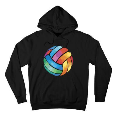 Colorful Watercolor Vollyball Tall Hoodie