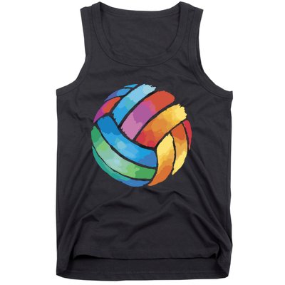 Colorful Watercolor Vollyball Tank Top