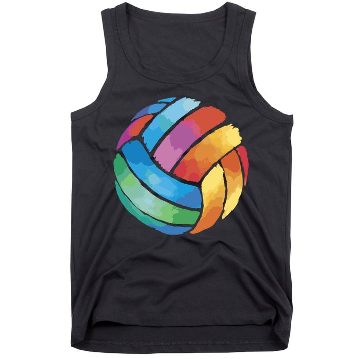 Colorful Watercolor Vollyball Tank Top